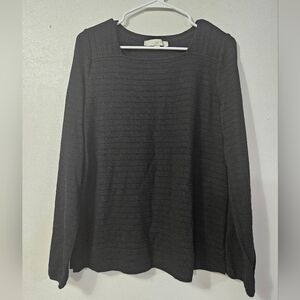 Loft Black Ribbed square neck sweater!